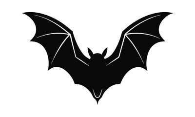 Fototapeta premium Bat Open Wings Black Shape