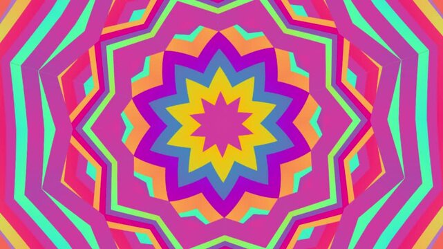 caleidoscope classic gradient circle flower art pattern of traditional tenun batik ethnic dayak ornament for animation ads	