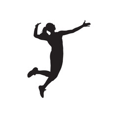 women volleyball player silhouette