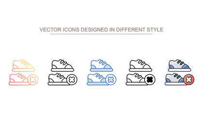 No Shoes icon design with white background stock illustration