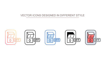 Switch Off icon design with white background stock illustration