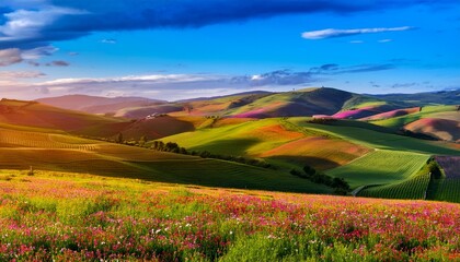 Obraz premium stunning colorful rolling hills landscape