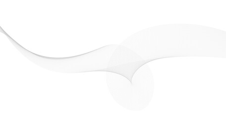 Abstract gray smooth wave on a white background. Dynamic sound wave. Vector illustration.