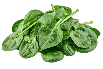 Photo of Vibrant Green Spinach Heap Raw Vegetable Delicious and Nutritious Ingredient with Transparent Background Isolated for Culinary Creations and Healthy Eating