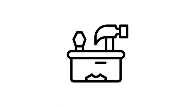 icon line motion graphic toolbox