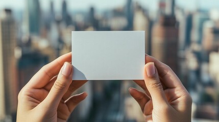 Blank Card, Cityscape Background