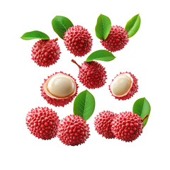 Fresh Lychee Fruits with Leaves | Exotic Tropical Fruit, Juicy and Sweet