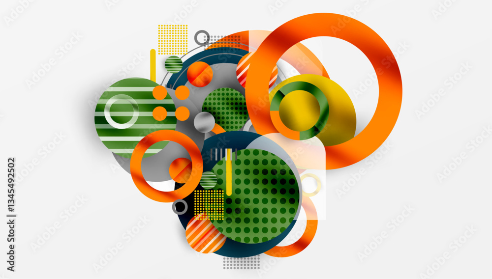 Aufkleber Abstract background - layered geometric shapes with smooth gradients and transparency