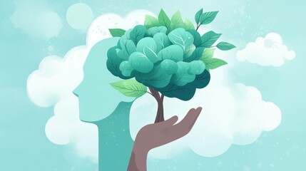 Conceptual illustration of mind growth and nurture
