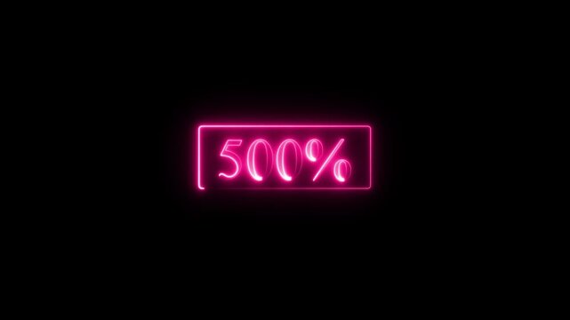 Neon 500 error icon &ndash; tech failure and server crash animation on dark background