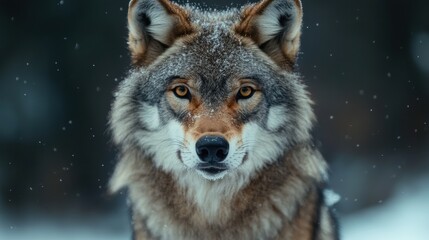 close up view of a grey wolf s face and fur