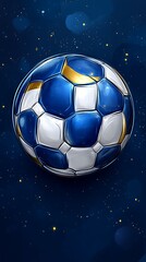 Fototapeta premium Galaxy Soccer Ball: Cosmic Football Design.