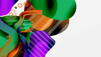 Abstract liquid shapes and lines background