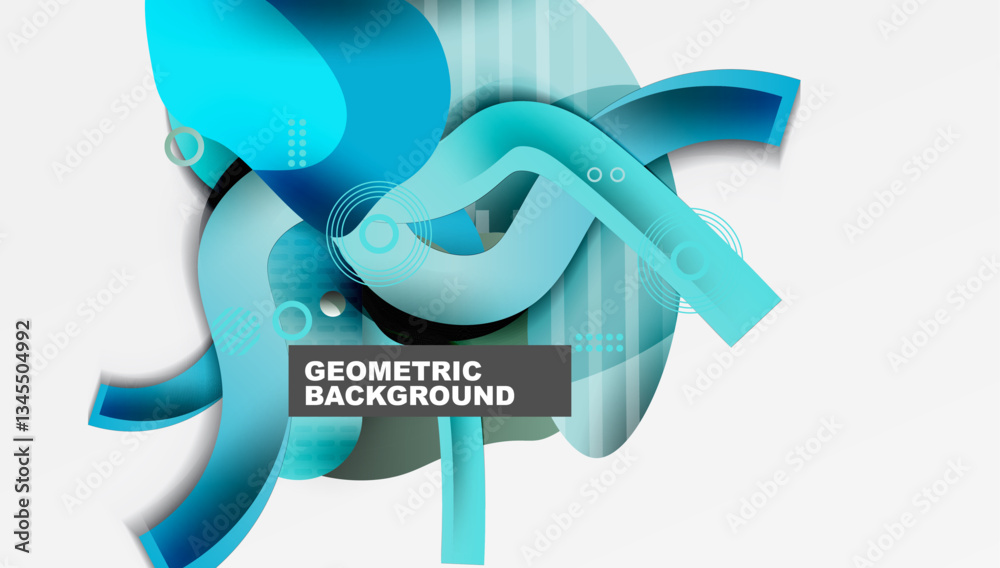 Poster abstract liquid shapes and lines background