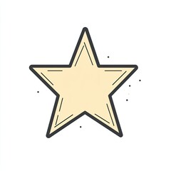 Obraz premium Simple beige star icon, isolated on white.