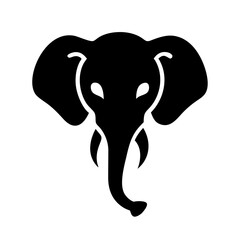 Fototapeta premium vector illustration of black elephant icon in white backgrourd