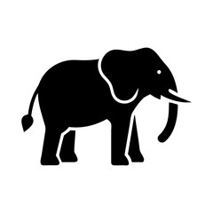 Obraz premium vector illustration of black elephant head icon in white backgrourd