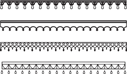 Various Decorative Borders in Intricate Patterns. Ideal for Adding Elegance to Design Projects.