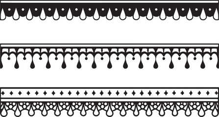 Various Decorative Borders in Intricate Patterns. Ideal for Adding Elegance to Design Projects.