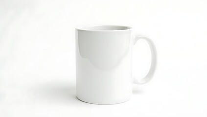 Fototapeta premium Blank White Coffee Mug on a White Background, Ideal for Branding or Custom Designs