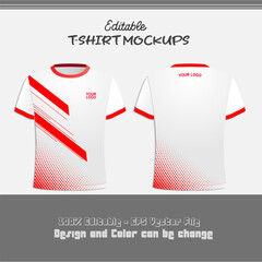 red and white t-shirt mockup easy to edit