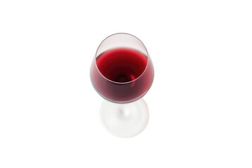 Overhead View of Red Wine in Glass