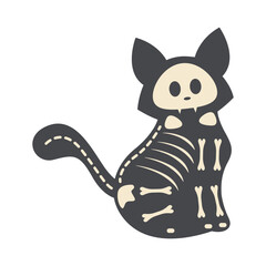 Illustration of Cute Cat Halloween. Vector Cartoon Character.