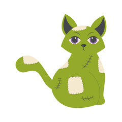 Illustration of Cute Cat Halloween. Vector Cartoon Character.