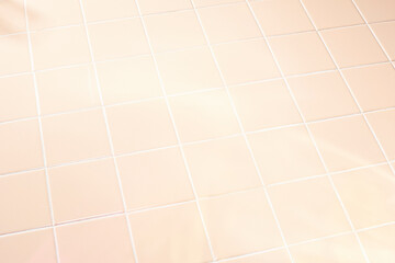 tile, pink, white, peach, floor, bathroom, no people