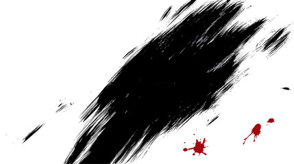 Obraz premium Abstract Illustration White Splash with Red Spots on Black Background Featuring Ink Paint Splatter Graphic Design for Artistic Dirty Texture Backdrop