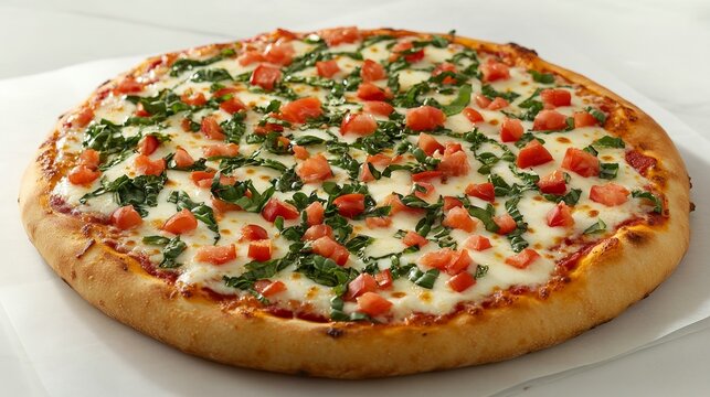 Margherita pizza with fresh basil, embodying simplicity and authentic Italian flavors.
