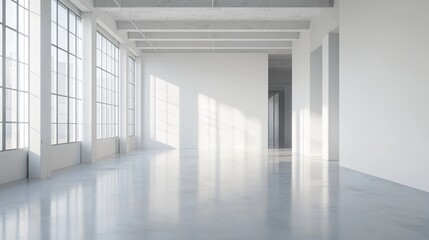 Fototapeta premium Modern graphic design studio corner showcasing clean, minimalist aesthetics and creative workspace design.