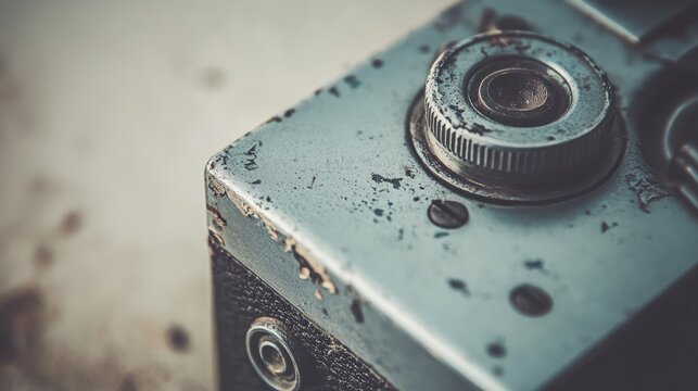 Vintage Camera Close-Up: A Glimpse into the Past