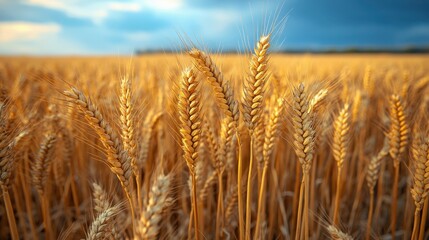 Fototapeta premium fields of golden wheat stretching to the horizon