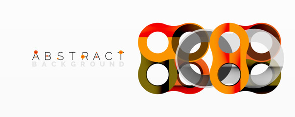 Abstract composition with intertwined circular and tubular forms creating fluid structure with gradients, depth, and sharp contrasts