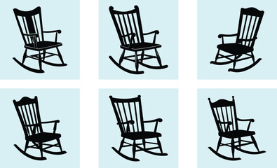 Rocking Chair silhouette vector