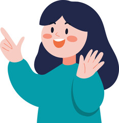 Friendly Pointing Cartoon Character