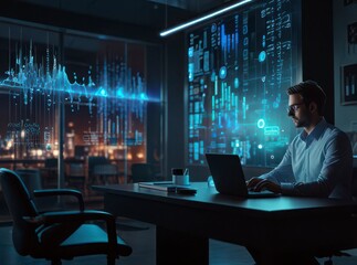 High-tech corporate office featuring business.