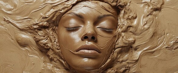 Woman's face, mud mask, spa treatment, studio