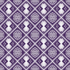  Vintage Botanical Symmetry Ikat seamless pattern Design