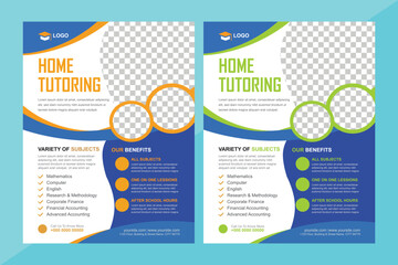 Home Tutoring or Online Education Flyer Poster Banner Template Design