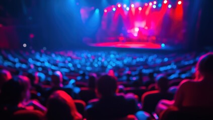 Concert Crowd in Vibrant Stage Lighting