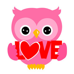 owl with heart