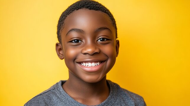Smiling African-American child radiates joy and innocence, embodying pure happiness and youthful spirit.