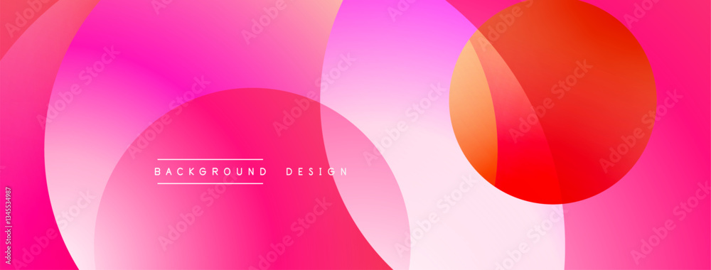 Poster Layered circular shapes in vivid colors form a gradient-rich abstract design with smooth transitions, depth effects, and a modern, futuristic aesthetic
