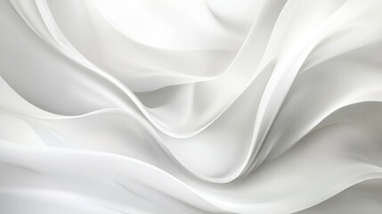 Fototapeta premium Abstract white fabric folds, flowing texture, elegant drapery