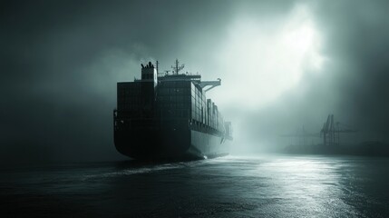Container Ship in a Mysterious Fog
