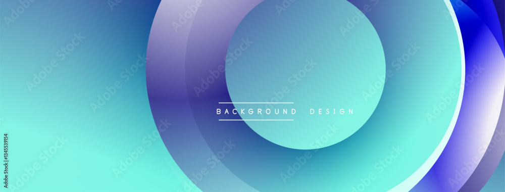 Poster Layered circular shapes in vivid colors form a gradient-rich abstract design with smooth transitions, depth effects, and a modern, futuristic aesthetic