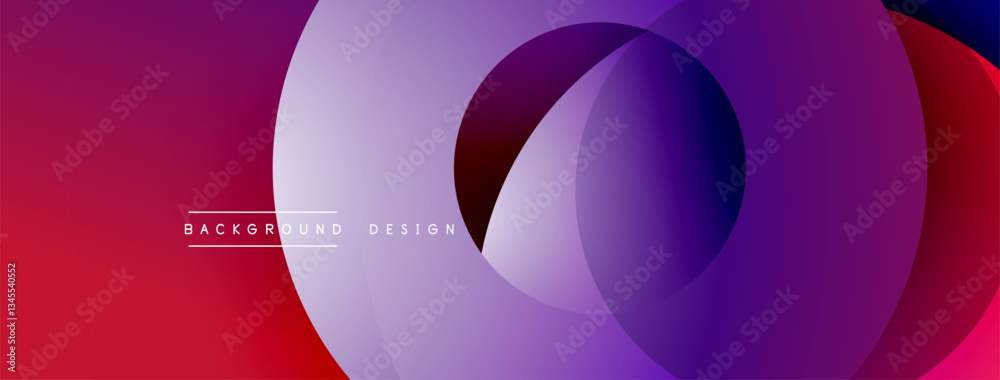 Poster Layered circular shapes in vivid colors form a gradient-rich abstract design with smooth transitions, depth effects, and a modern, futuristic aesthetic