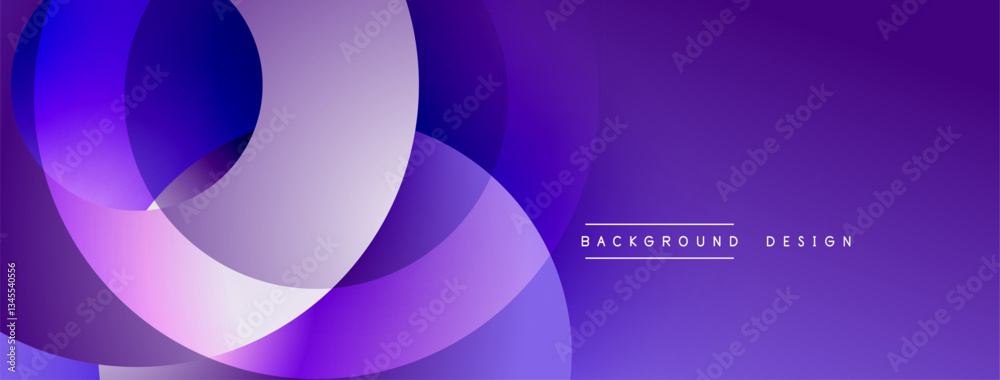 Poster Layered circular shapes in vivid colors form a gradient-rich abstract design with smooth transitions, depth effects, and a modern, futuristic aesthetic